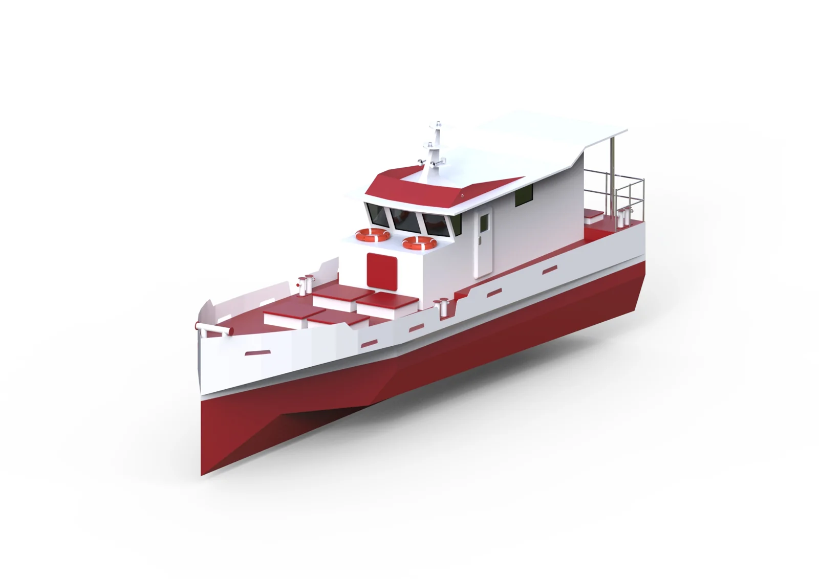 Visual desain kapal ikan 30 GT dari katalog Juragan Kapal